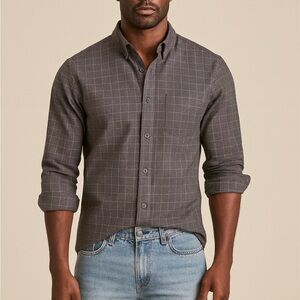 Ben Sherman Dark Gray Plaid Button Down Shirt